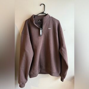 Oner Active Foundations Oversized 1/4 Zip Sweatshirt Umber Brown